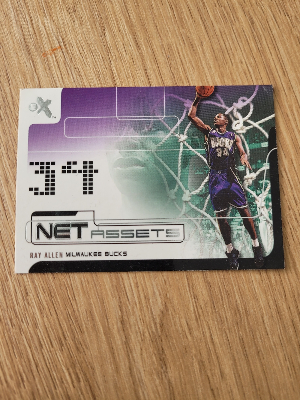 Reebok Green and Purple Ray Allen Bucks Trading Card